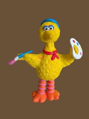 10/$25 Vintage Sesame Street Big Bird the Artist PVC Figure